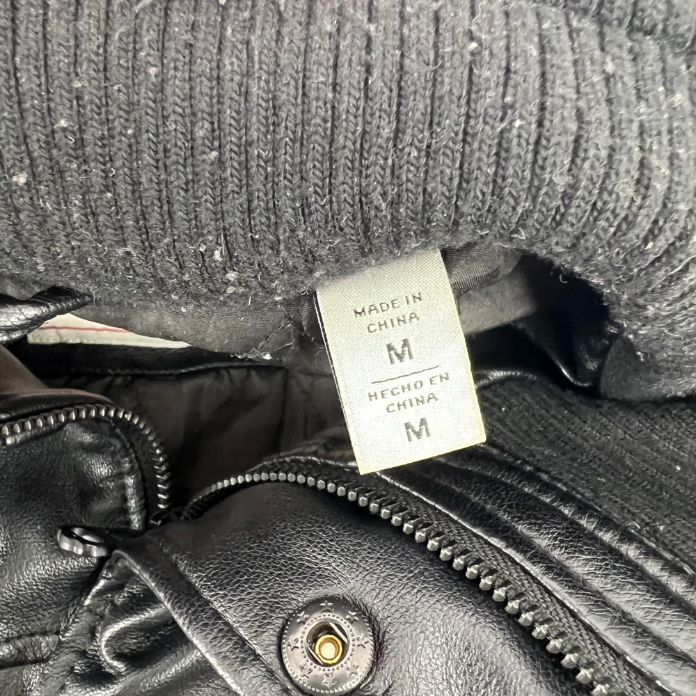 Levis Mens Faux Leather Field Jacket Black Quilted Lining Medium‎ RN 54163 - Picture 3 of 13